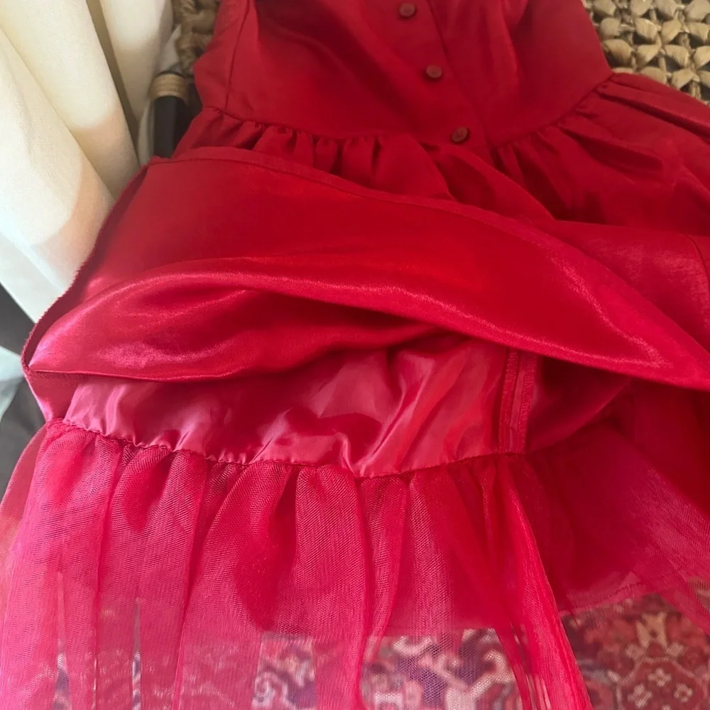 Girls red formal holiday dress